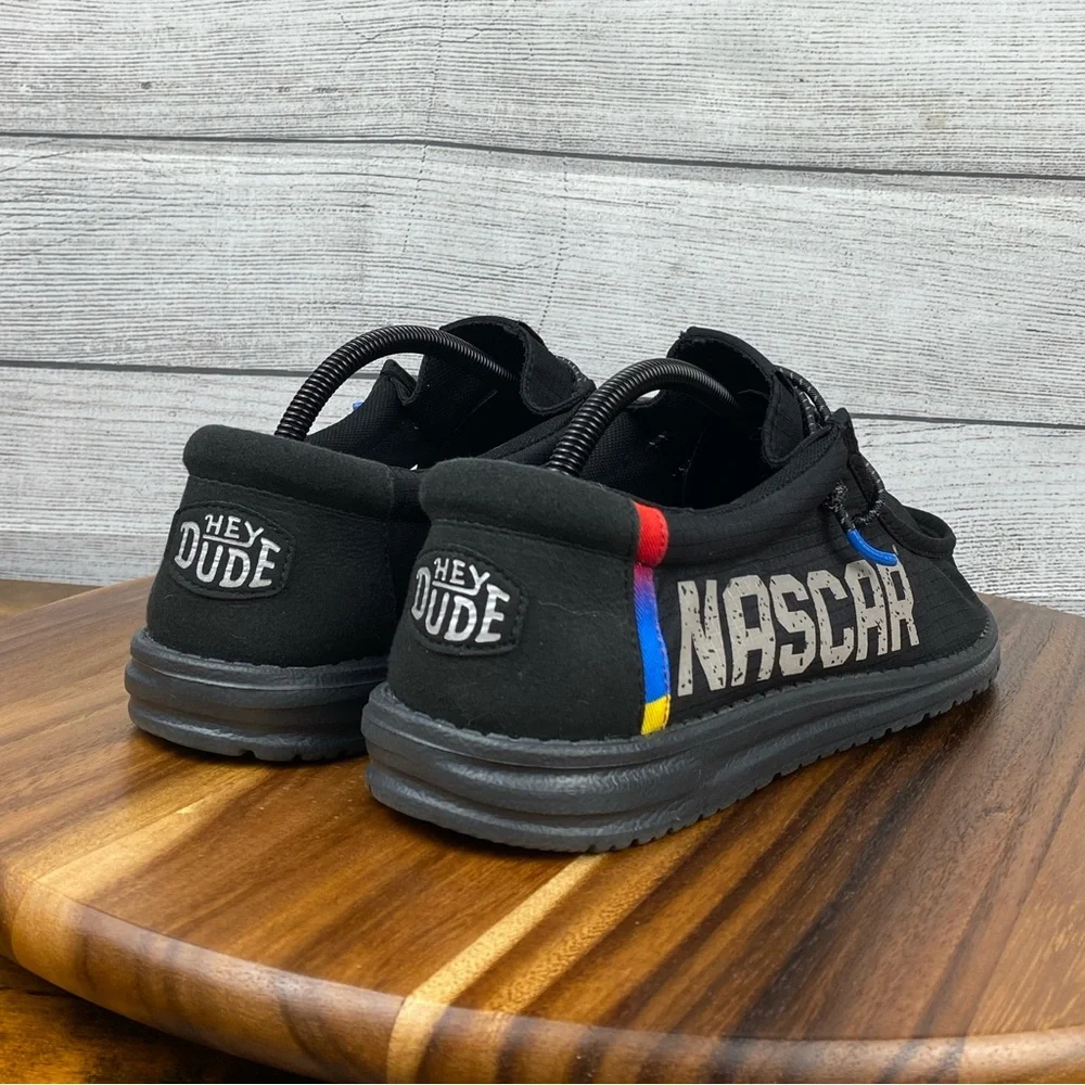 Hey Dude Wally NASCAR Multi Black Slip On Loafers Men’s Shoe Size 9